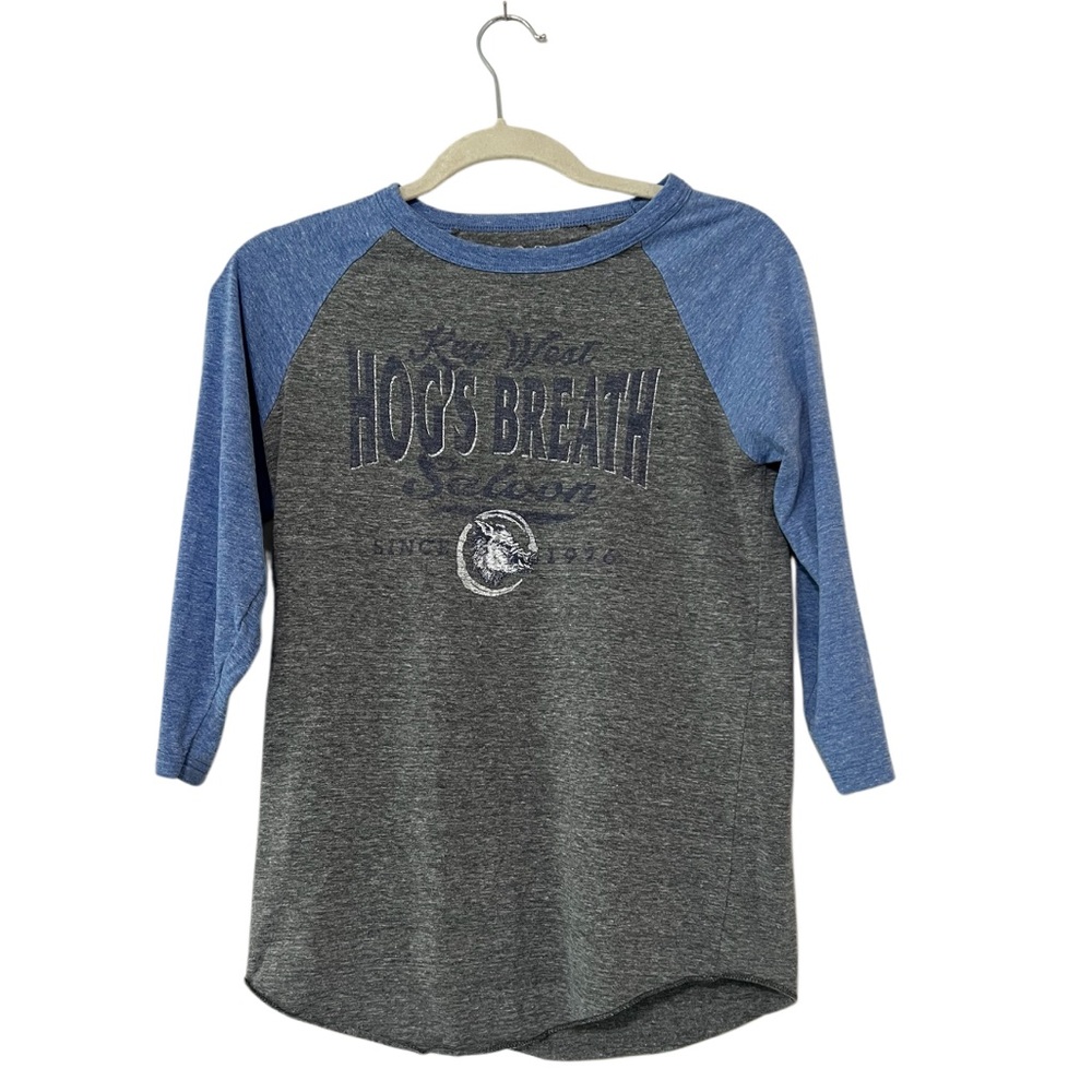 Key West 3/4 Sleeve Jersey Blue and Gray Hogs Breath Solon Shirt